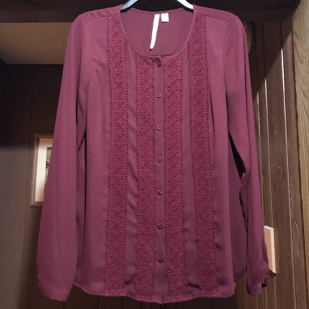 Lauren Conrad Maroon blouse
